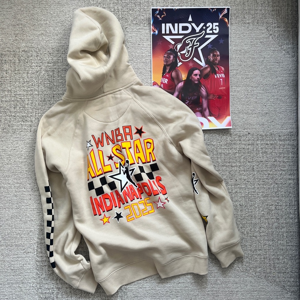 NWT 2025 WNBA Indianapolis All-Star Sportiqe Apparel Hooded Sweatshirt w/ Poster